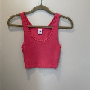 TNA pink ribbed cropped tank in size small
